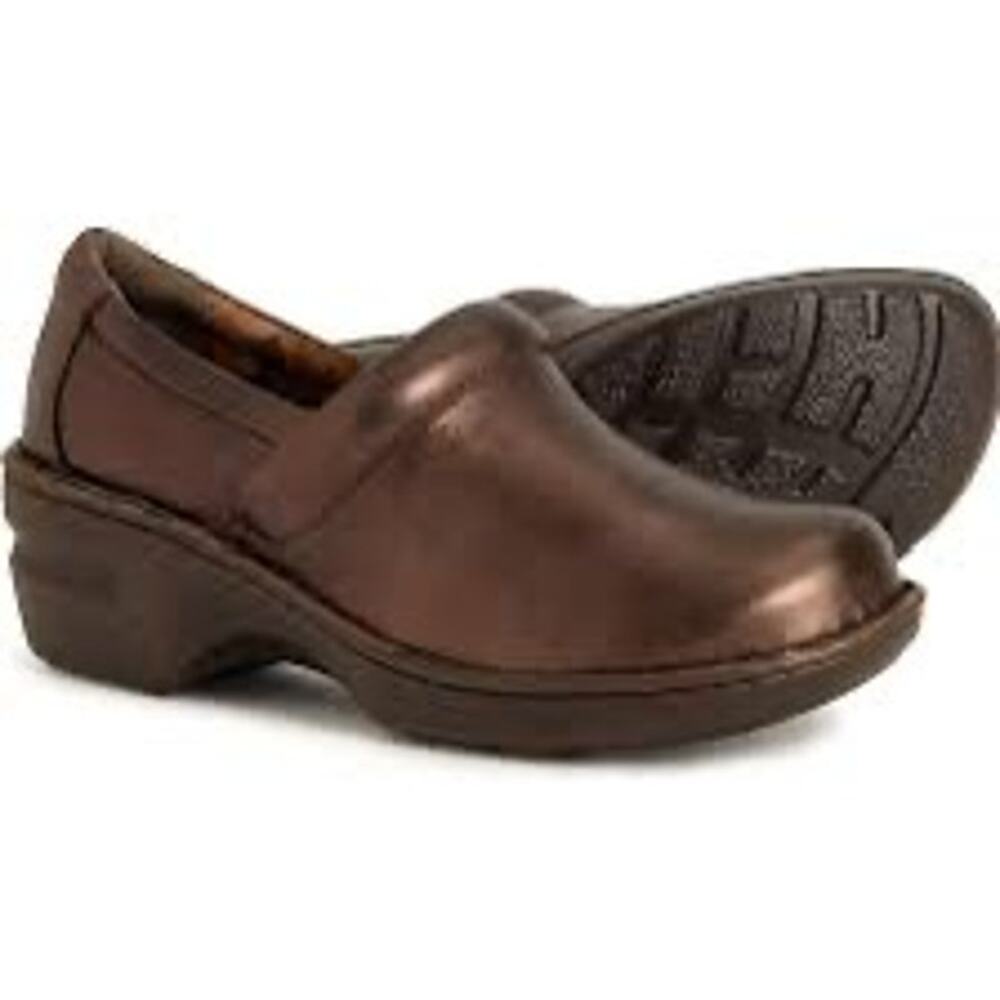 B.O.C. Born Concept Brown Bronze Leather Slip On Clogs Women’s Size 8 Shoes